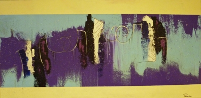 Brücken bauen -  50 cm x 100 cm Acryl und Mischtechnik auf Leinwand  