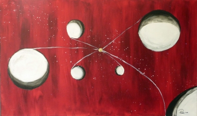 La Perla I -  60 cm x 100 cm Acryl und Mischtechnik auf Leinwand mit Blattgold 