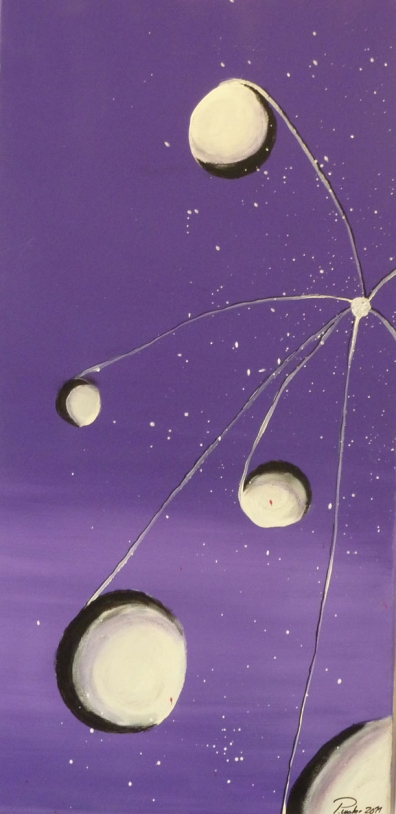 La Perla II -  40 cm x 80 cm, Acryl und Mischtechnik auf Leinwand mit Blattsilber 