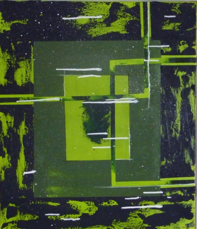 Suche nach Verbindungen-60 cm x 70 cm, Acryl und Mischtechnik auf Leinwand  ( Verkauft) 