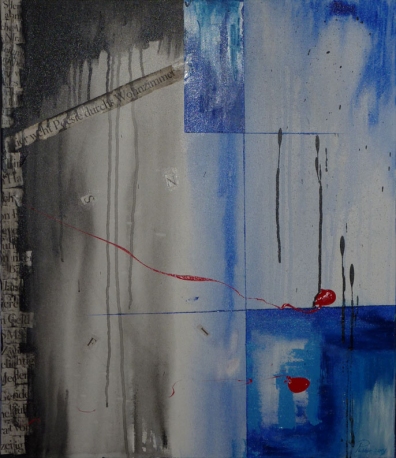 Hier weht die Poesie  60 cm x 70 cm Acryl-Oel und Mischtechnik  