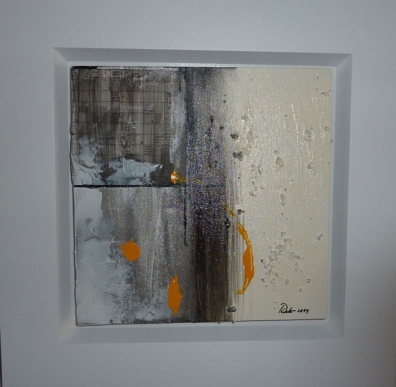 Rätsel 3 40 cm x 40 cm Acryl-Oel und Mischtechnik gerahmt. 