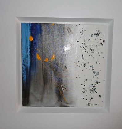 Rätsel 1 40 cm x 40 cm Acryl- Oel und Mischtechnik  gerahmt. 