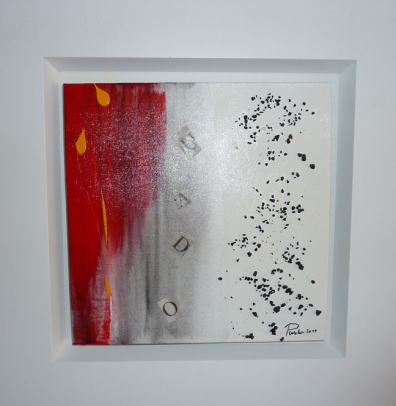 Rätsel 2 40 cm x 40 cm  Acryl-Oel und Mischtechnik gerahmt. 