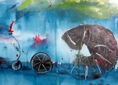 Früchte - 43 x 32 cm, Acryl und Mischtechnik, gerahmt 