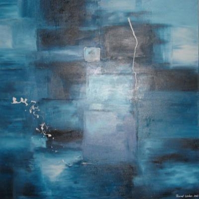 Ocean - 100 x 100 cm, Acryl und Mischtechnik auf Leinwand (verkauft) 