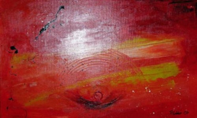 the sunset - 80 x 40 cm, Acryl und Mischtechnik auf Leinwand (verkauft) 