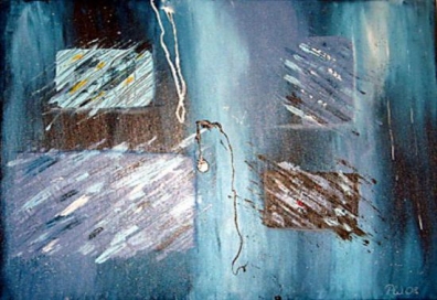 windows - 50 x 60 cm, Acryl und Mischtechnik auf Leinwand 