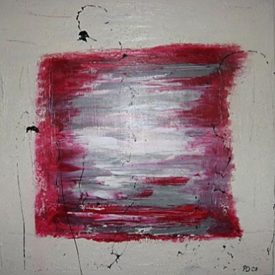 Santorini - 80 x 80 cm, Acryl und Mischtechnik mit Lavasand aus Santorini auf Leinwand (verkauft) 