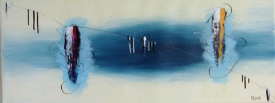 heavens gate, 100 x 40 cm, Acryl und Mischtechnik auf Leinwand 