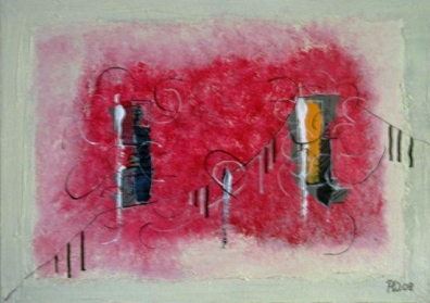 connected up and down - 60 x 40 cm, Acryl und Mischtechnik auf Leinwand 