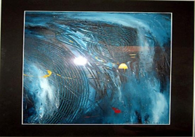 Wasserfall - 50 x 60 cm, Acryl und Mischtechnik, gerahmt 