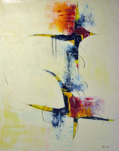 the pain - 90 x 110 cm, Acryl und Mischtechnik auf Leinwand  