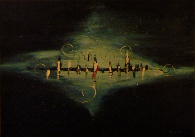 Nordwind - 50 x 70 cm, Acryl und Mischtechnik auf Leinwand  