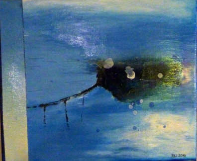 Tropfender Schmerz - 50 x 70 cm, Acryl und Mischtechnik auf Leinwand 